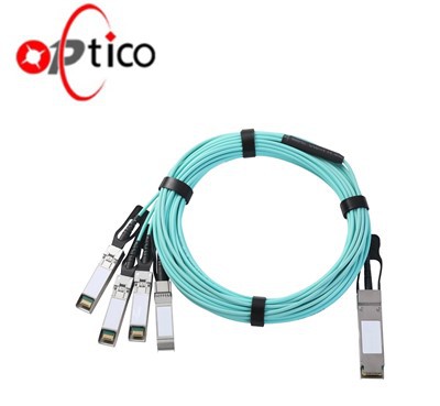 40G QSFP+ بریک آؤٹ ایکٹو آپٹیکل کیبل OM4